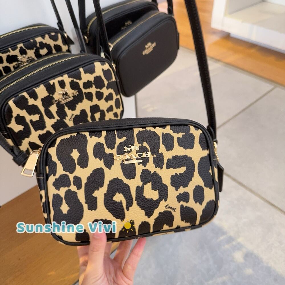 NWT Coach Mini Jamie Camera Bag With Leopard Print CBL95 Gold/Leopard